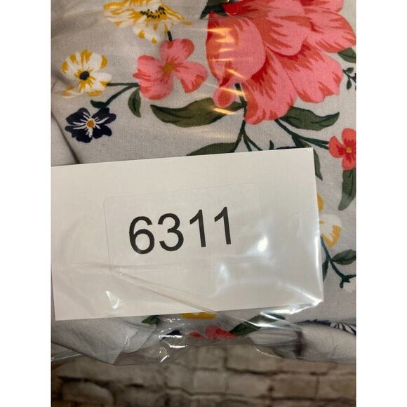 Old Navy Peasant Dress Womens Medium Gray Floral Bell Sleeve Lined Flowy Rayon - Picture 11 of 14